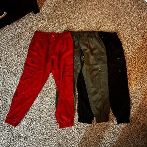 Stylish BR Jogger Pants Set - Red, Olive, Black